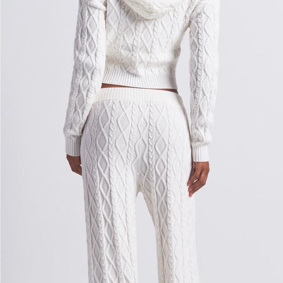 SKIMS White Cable Knit Straight Leg Pants - Picture 4 of 5